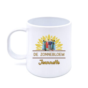 Plastic mok bedrukken met logo en naam