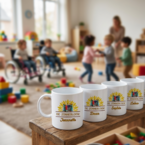 Plastic mokken bedrukken voor kinderopvang