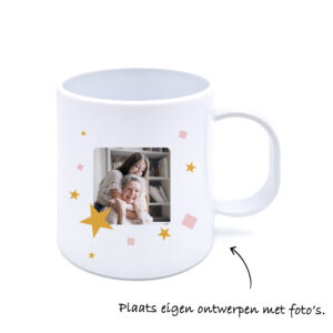 Plastic mok met foto's bedrukken