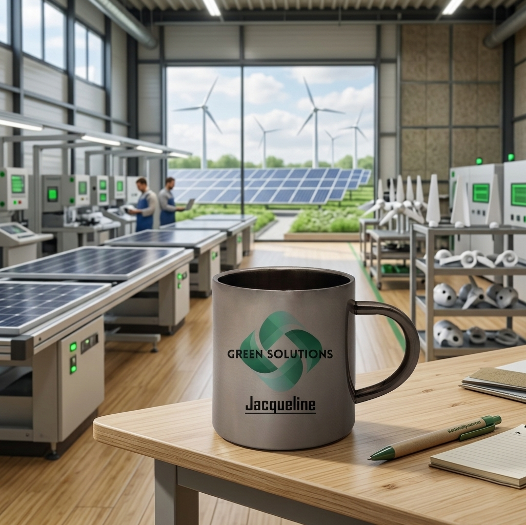 RVS mok industriële look met eigen logo