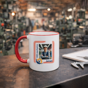 Personeel mokken in verschillende kleuren met foto