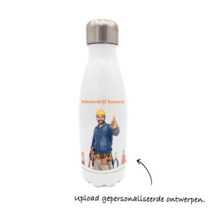 zakelijke drinkfles of bedrijfsbedankje zelf ontwerpen met eigen foto